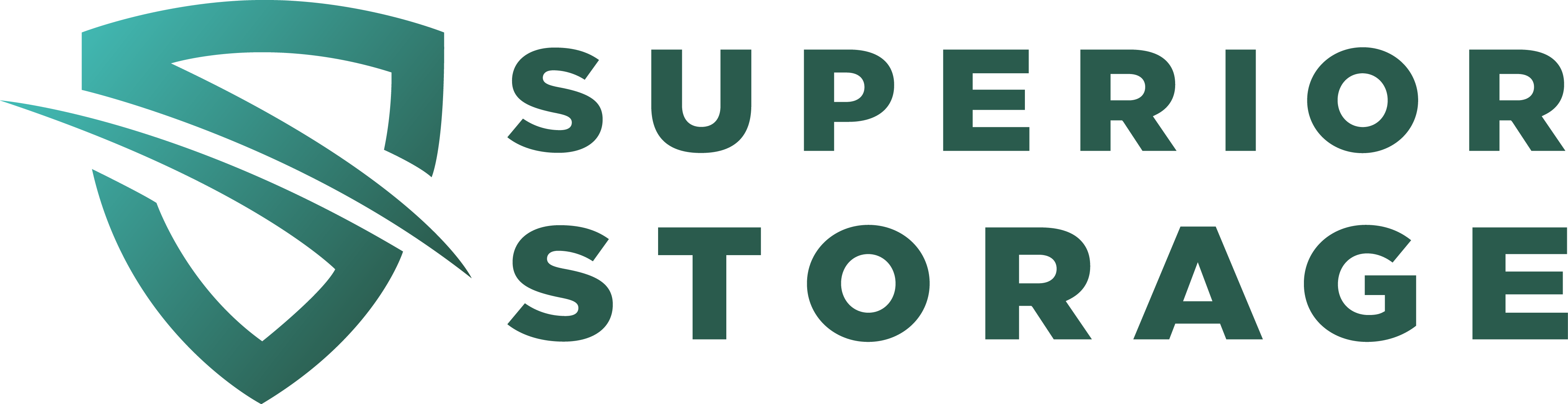Graphic of the Superior Storage logo, depicting a distinctive design with stylized lettering, symbolizing the brand's identity and commitment to quality storage solutions.
